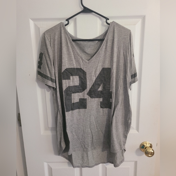 french pastry Tops - French Pastry Gray Sporty 24 Graphic Tshirt Top